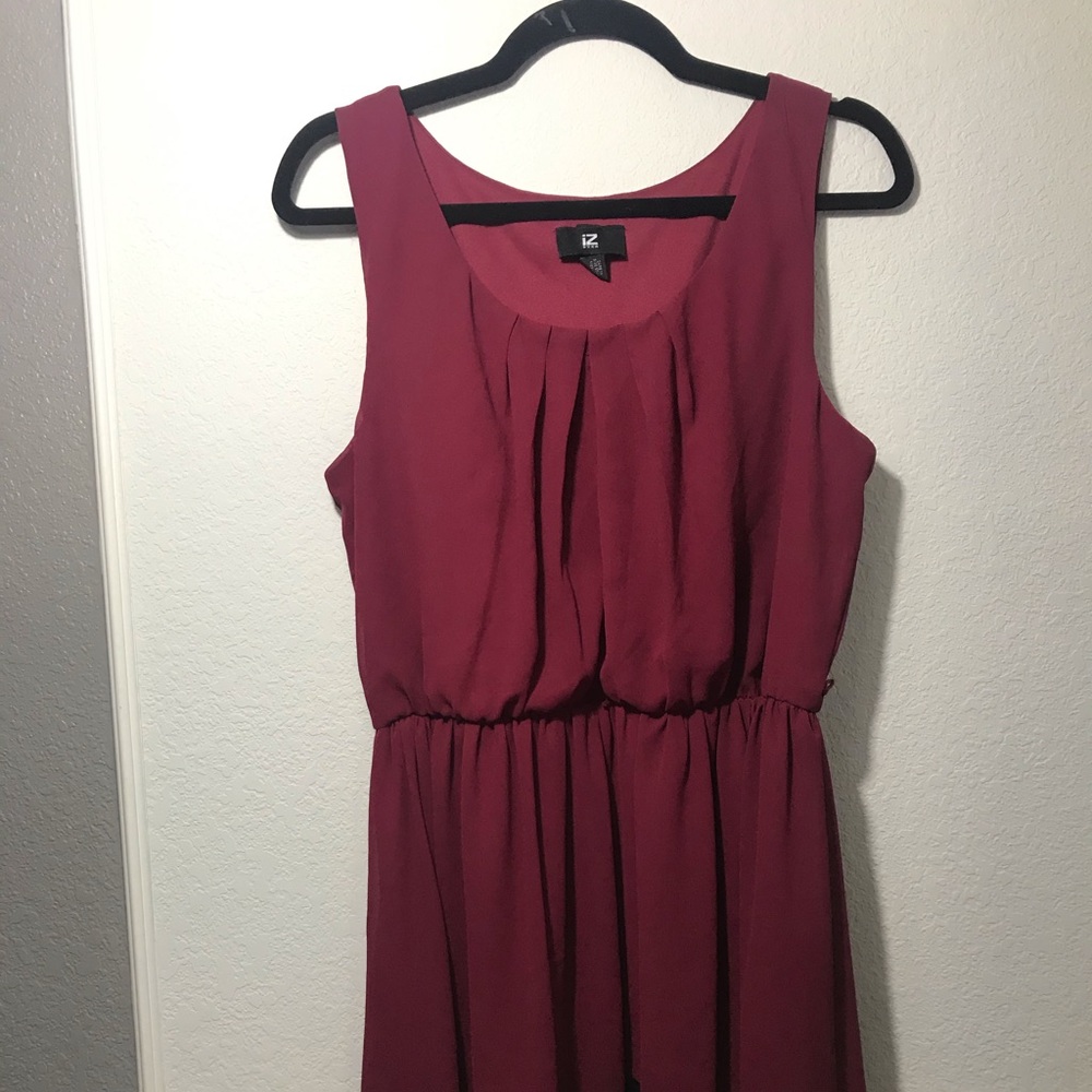 Burgundy flow dress